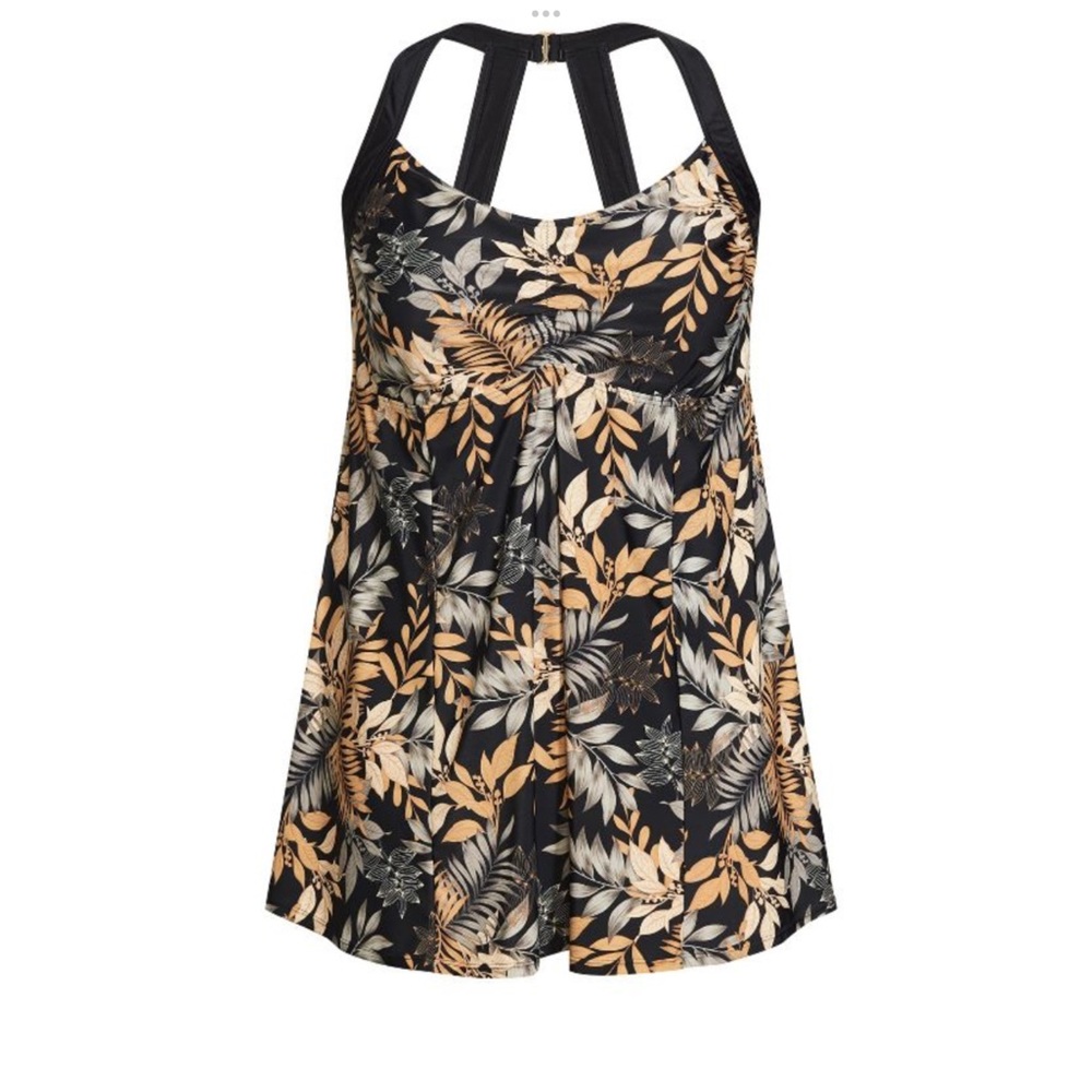 Women’s Plus Size Print Swim Dress. —        Black by EVANS.   SIZE 28. NWT